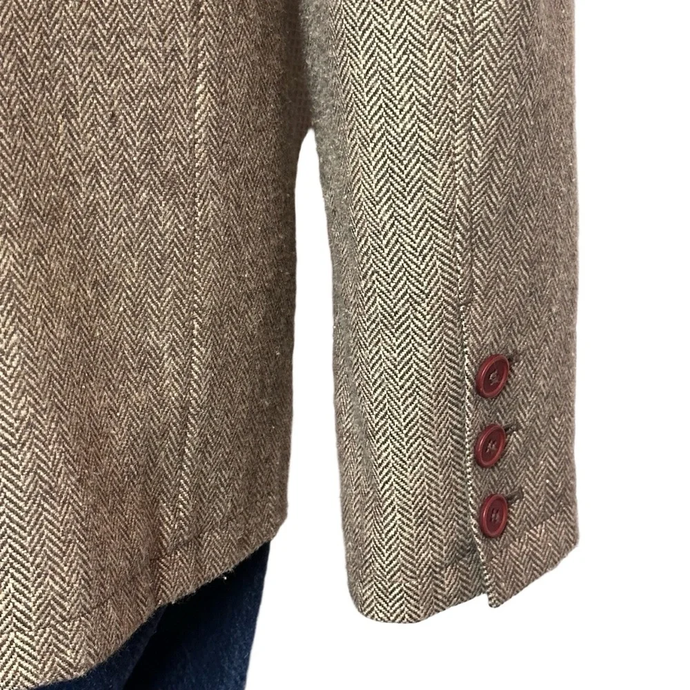 Men’s Fossil XL‎ Brown Two-Button Herringbone Sport Coat Blazer Jacket